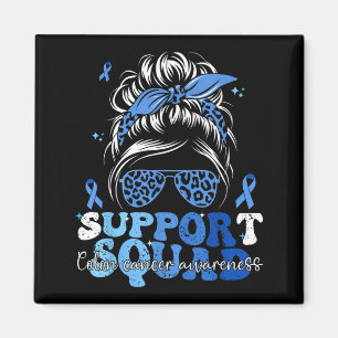 Support Squad Groovy Colon Cancer Awareness Messy Magnet