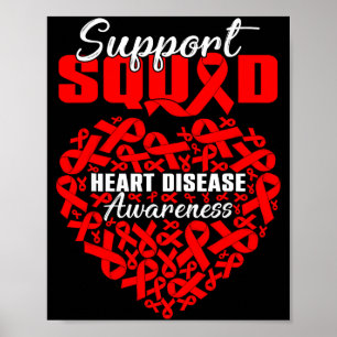 Support Squad Heart Disease Awareness Heart & Poster