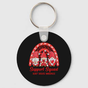 Support Squad Heart Disease Awareness Month Gnomie Key Ring