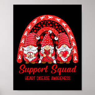 Support Squad Heart Disease Awareness Month Gnomie Poster