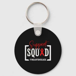Support Squad Heart Disease Awareness Warrior Red Key Ring