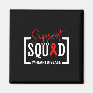 Support Squad Heart Disease Awareness Warrior Red Magnet