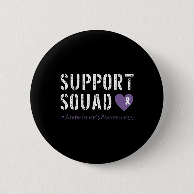 Support Squad Heimer's Awareness  6 Cm Round Badge (Front)