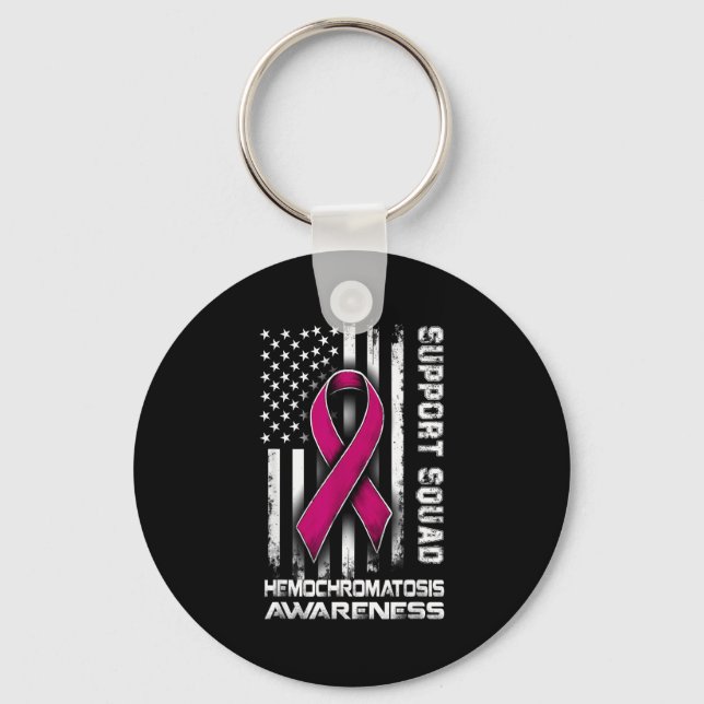 Support Squad Hemochromatosis Awareness Humor Key Ring (Front)