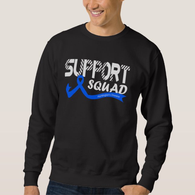 Support Squad Huntingtons Disease Awareness Ribbon Sweatshirt (Front)