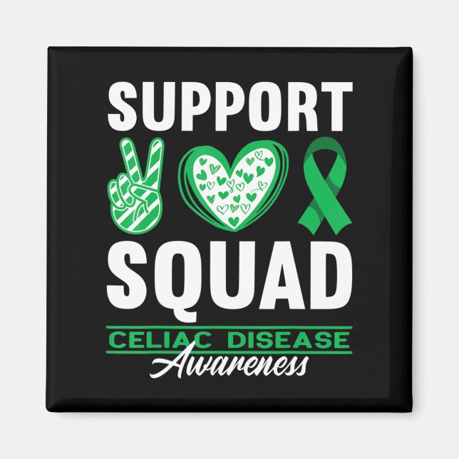 Support Squad I Gluten Free Coeliac Celiac Disease Magnet (Front)