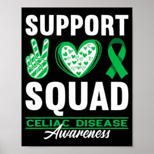 Support Squad I Gluten Free Coeliac Celiac Disease Poster