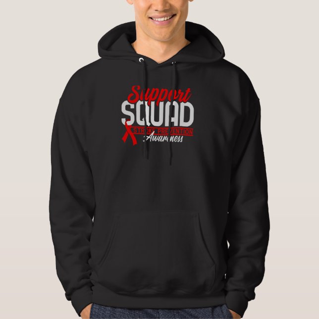 Support Squad I Open Heart Surgery Disease Stroke  Hoodie (Front)