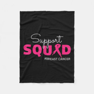 Support Squad I Wear Pink Breast Cancer Awareness Fleece Blanket
