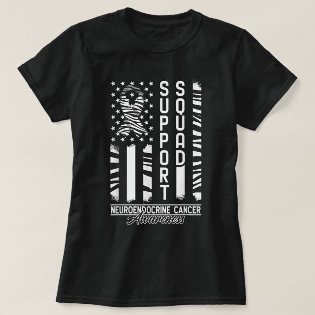 Support Squad I Zebra Ribbon I Neuroendocrine Canc T-Shirt (Design Front)
