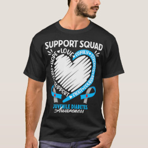 Support Squad Juvenile Diabetes Awareness Heart T1 T-Shirt