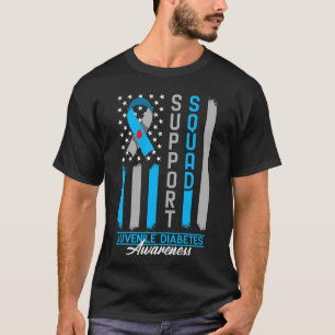 Support Squad Juvenile Diabetes T1D Type 1 Diabete T-Shirt