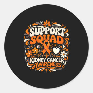 Support squad kidney cancer awareness orange classic round sticker