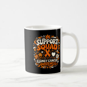 Support Squad Kidney Cancer Awareness Orange Coffee Mug
