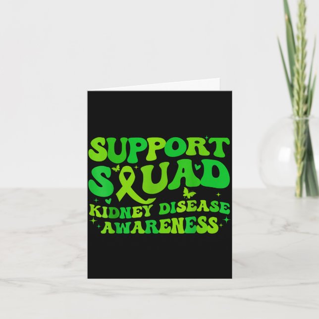 Support squad kidney disease awareness ckd green card (Front)