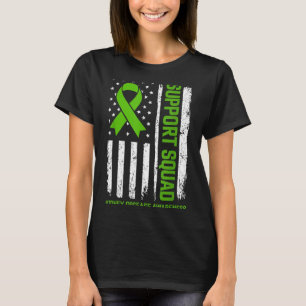 Support Squad Kidney Disease Awareness Flag Green T-Shirt