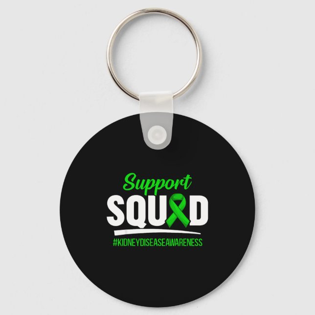 Support squad kidney disease awareness  key ring (Front)