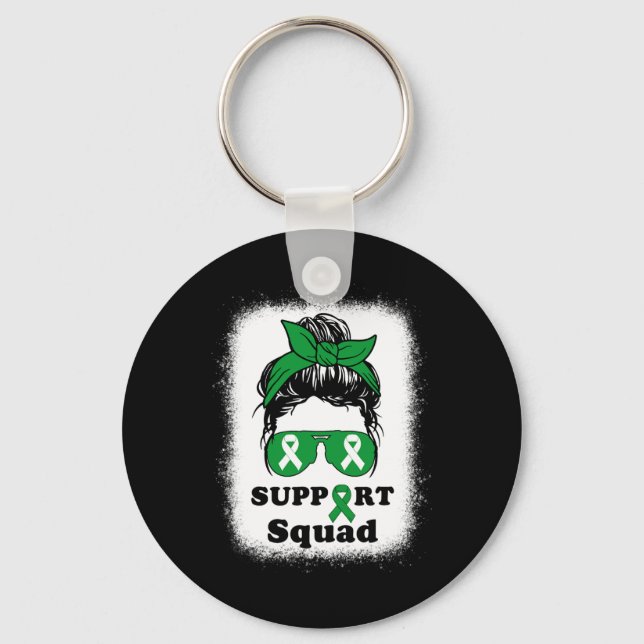 Support Squad Kidney Disease Awareness Messy Bun M Key Ring (Front)