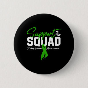 Support Squad Kidney Disease Awareness Month Green 6 Cm Round Badge