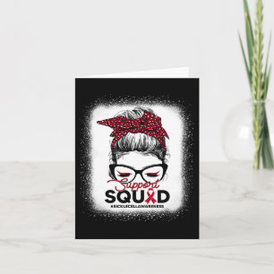 Support Squad Leopard Messy Bun Sickle Cell Awaren Card