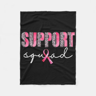 Support Squad Leopard Pink Warrior Breast Cancer A Fleece Blanket