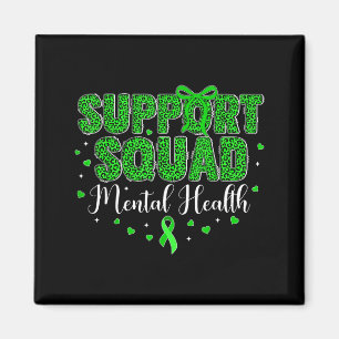 Support squad leopard women green mental health magnet