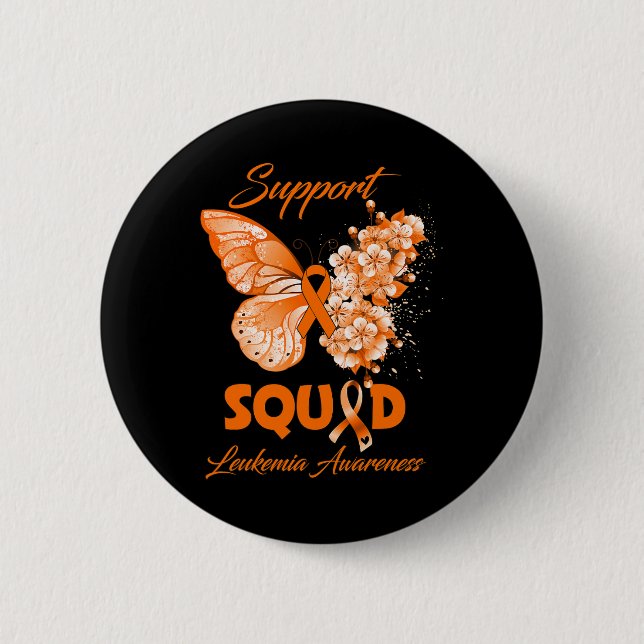 Support Squad Leukaemia Awareness  6 Cm Round Badge (Front)