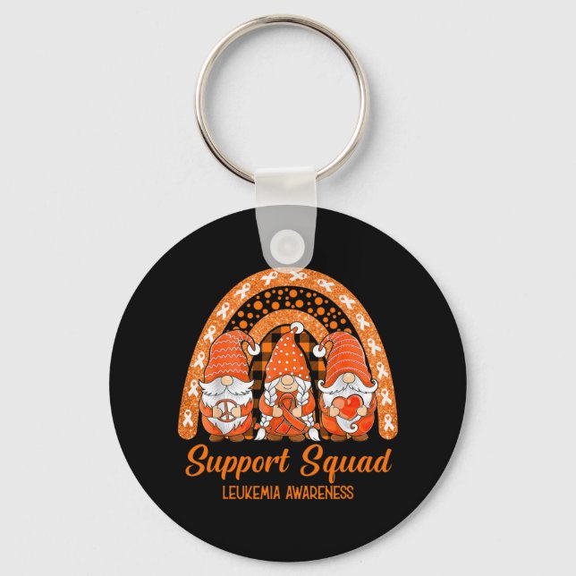 Support Squad Leukaemia Awareness Month Gnomies  Key Ring (Front)