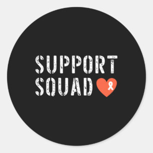 Support Squad Leukaemia Awareness Orange Ribbon Ma Classic Round Sticker