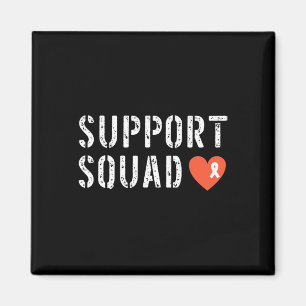 Support Squad Leukaemia Awareness Orange Ribbon Ma Magnet