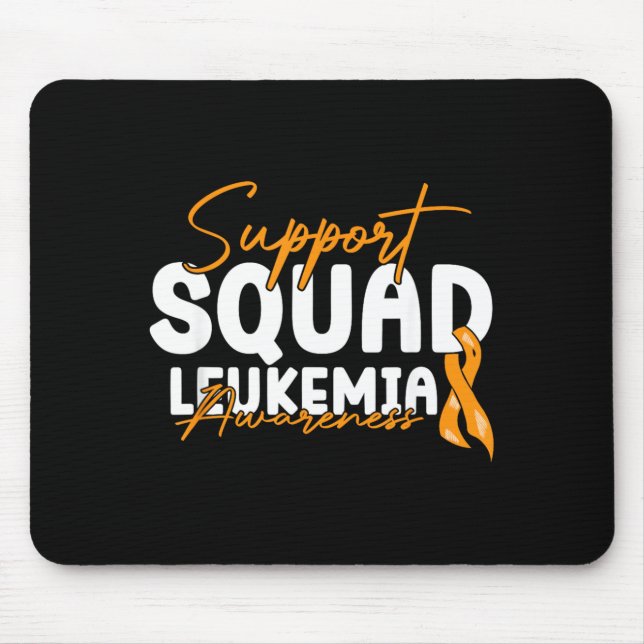 Support Squad Leukaemia Awareness Orange Ribbon Mouse Pad (Front)