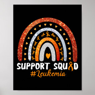 Support Squad Leukaemia Awareness Orange Ribbon Ra Poster