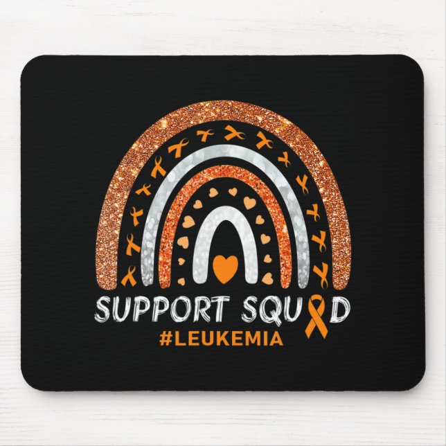Support Squad Leukaemia Awareness Rainbow Gift War Mouse Pad (Front)