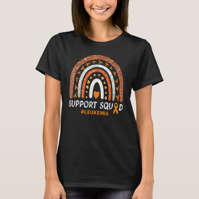 Support Squad Leukaemia Awareness Rainbow  Warrior T-Shirt (Front)