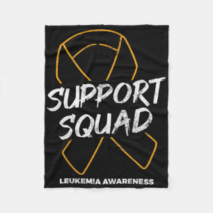 Support Squad Leukaemia Awareness Ribbon Leukaemia Fleece Blanket