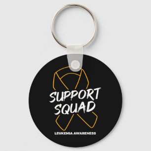 Support Squad Leukaemia Awareness Ribbon Leukaemia Key Ring