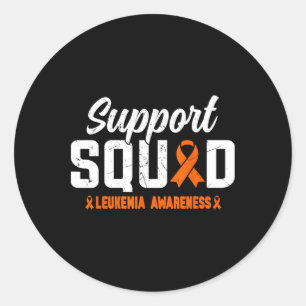 Support Squad Leukaemia Blood Cancer Awareness Ora Classic Round Sticker
