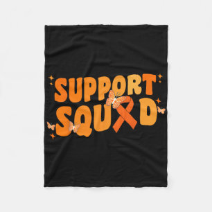 Support Squad Leukaemia Cancer Awareness Butterfly Fleece Blanket