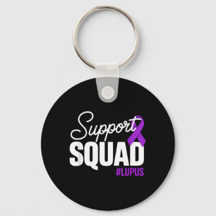 Support Squad Lupus Awareness Purple Ribbon Key Ring