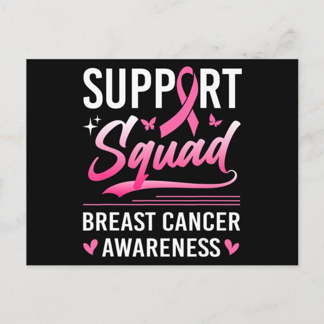 Support Squad Matching Family Breast Cancer Awaren Postcard (Front)