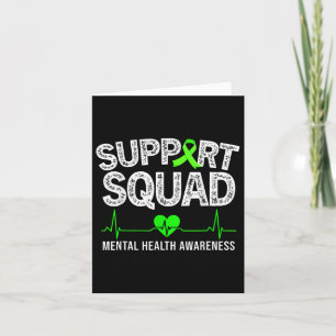 Support Squad Mental Health Awareness Green Ribbon Card