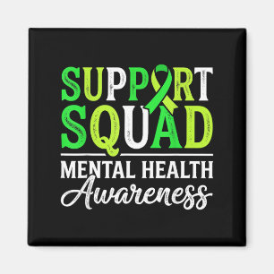 Support Squad Mental Health Awareness Green Ribbon Magnet