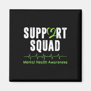 Support Squad Mental Health Awareness Green Ribbon Magnet