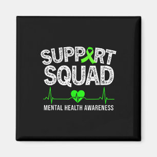Support Squad Mental Health Awareness Green Ribbon Magnet