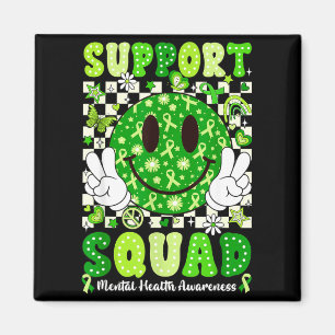Support squad mental health awareness green ribbon magnet