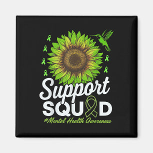 Support Squad Mental Health Awareness Green Ribbon Magnet