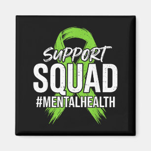 Support Squad Mental Health Awareness Green Ribbon Magnet