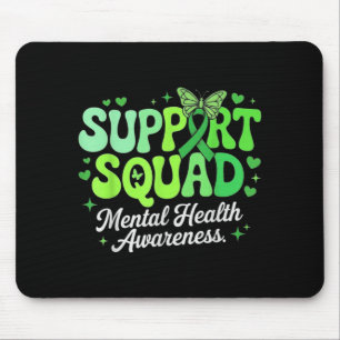 Support Squad Mental Health Awareness Green Ribbon Mouse Pad