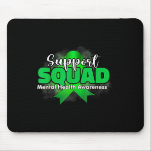 Support Squad Mental Health Awareness Green Ribbon Mouse Pad