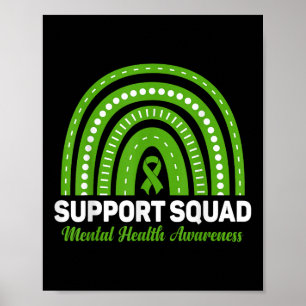 Support Squad Mental Health Awareness Green Ribbon Poster